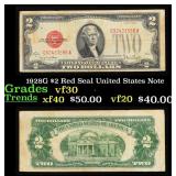 1928G $2 Red Seal United States Note Grades vf++