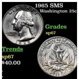 1965 SMS Washington Quarter 25c Grades sp67
