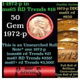 BU Shotgun Lincoln 1c roll, 1972-p 50 pcs Bank Wra