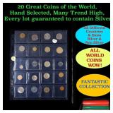 20 Great Coins of the World, hand selected, many t