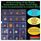 20 Great Coins of the World, hand selected, many t