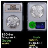 NGC 1904-o Morgan Dollar 1 Graded ms64 By NGC