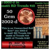 BU Shotgun Lincoln 1c roll, 2002-d 50 pcs Bank Wra