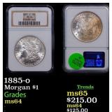 NGC 1885-o Morgan Dollar 1 Graded ms64 By NGC