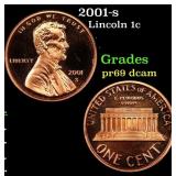 2001-s Proof Lincoln Cent 1c Grades GEM++ Proof De