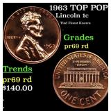 1963 Proof Lincoln Cent TOP POP! 1c Graded Gem++ P