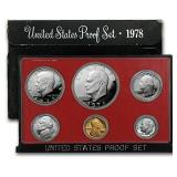 1978 United States Proof Set, 5 Coins Inside No Ou