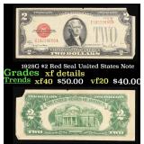 1928G $2 Red Seal United States Note Grades xf det