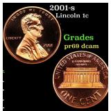 2001-s Proof Lincoln Cent 1c Grades GEM++ Proof De