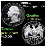 1988-s Proof Washington Quarter 25c Grades GEM++ P
