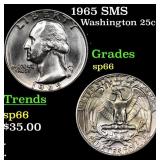 1965 SMS Washington Quarter 25c Grades sp66
