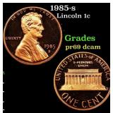 1985-s Proof Lincoln Cent 1c Grades GEM++ Proof De