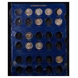9 Jefferson Nickels in 1959-1974 Whitman Page, Var