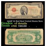 1928F $2 Red Seal United States Note Grades vf det