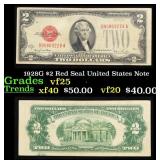 1928G $2 Red Seal United States Note Grades vf+