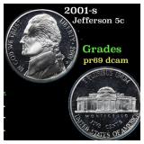 2001-s Proof Jefferson Nickel 5c Grades GEM++ Proo