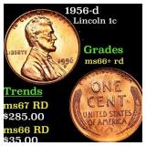 1956-d Lincoln Cent 1c Grades GEM++ RD