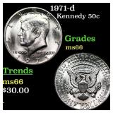 1971-d Kennedy Half Dollar 50c Grades GEM+ Unc