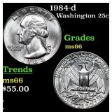 1984-d Washington Quarter 25c Grades GEM+ Unc
