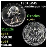 1967 SMS Washington Quarter 25c Grades sp67+