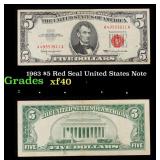 1963 $5 Red Seal United States Note Grades xf