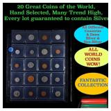20 Great Coins of the World, hand selected, many t