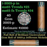 BU Shotgun Jefferson 5c roll, 2005-p Bison 40 pcs