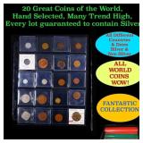 20 Great Coins of the World, hand selected, many t