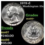 1978-d Washington Quarter 25c Grades GEM++ Unc