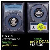 PCGS 1977-s Proof Jefferson Nickel 5c Graded pr69