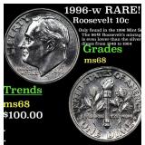 1996-w Roosevelt Dime RARE! 10c Grades GEM+++ Unc
