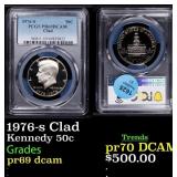 1976-s Clad Proof Kennedy Half Dollar 50c pr69 dca