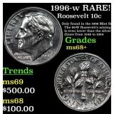 1996-w Roosevelt Dime RARE! 10c Grades Gem++ Unc