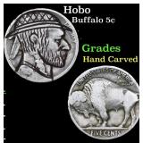 Hobo Buffalo Nickel 5c Grades Hand Carved