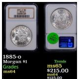 NGC 1885-o Morgan Dollar 1 Graded ms64 By NGC