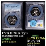 1776-1976-s Ty3 Proof Washington Quarter 25c pr69