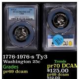 1776-1976-s Ty3 Proof Washington Quarter 25c pr69