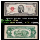 1928F $2 Red Seal United States Note Grades vf++