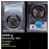 1996-p Kennedy Half Dollar 50c ms65 PCGS