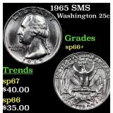 1965 SMS Washington Quarter 25c Grades sp66+