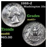 1988-d Washington Quarter 25c Grades GEM+ Unc