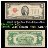 1928D $2 Red Seal United States Note Grades vf++