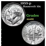 1955-p Roosevelt Dime 10c Grades GEM+ Unc