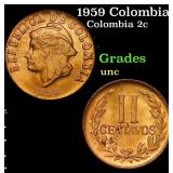 1959 Colombia 2 Centavos KM#214 Grades Brilliant U