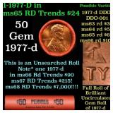 BU Shotgun Lincoln 1c roll, 1977-d 50 pcs Bank Wra