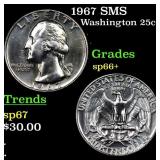 1967 SMS Washington Quarter 25c Grades sp66+