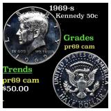 1969-s Proof Kennedy Half Dollar 50c Grades GEM++