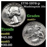 1776-1976-p Washington Quarter 25c Grades GEM+ Unc