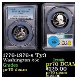 1776-1976-s Ty3 Proof Washington Quarter 25c pr70