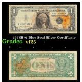 1957B $1 Blue Seal Silver Certificate Grades vf+